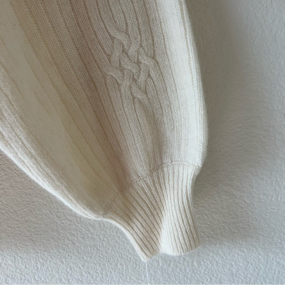 Deadstock Vintage Lambswool Angora Rabbit Hair Cable Knit Cardigan Sweater SZ XL - Picture 8 of 16